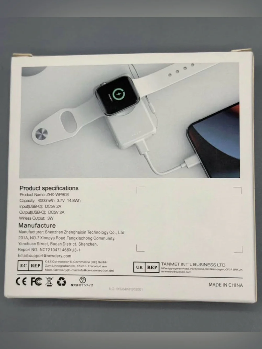Pink Apple Watch Power Bank Charges phone and watch